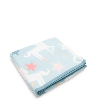 Horse Pattern Knitted Baby Blanket