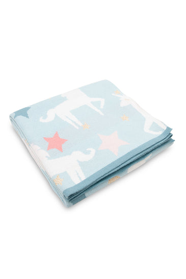 Horse Pattern Knitted Baby Blanket