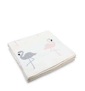 Flamingo Pattern Knitted Baby Blanket