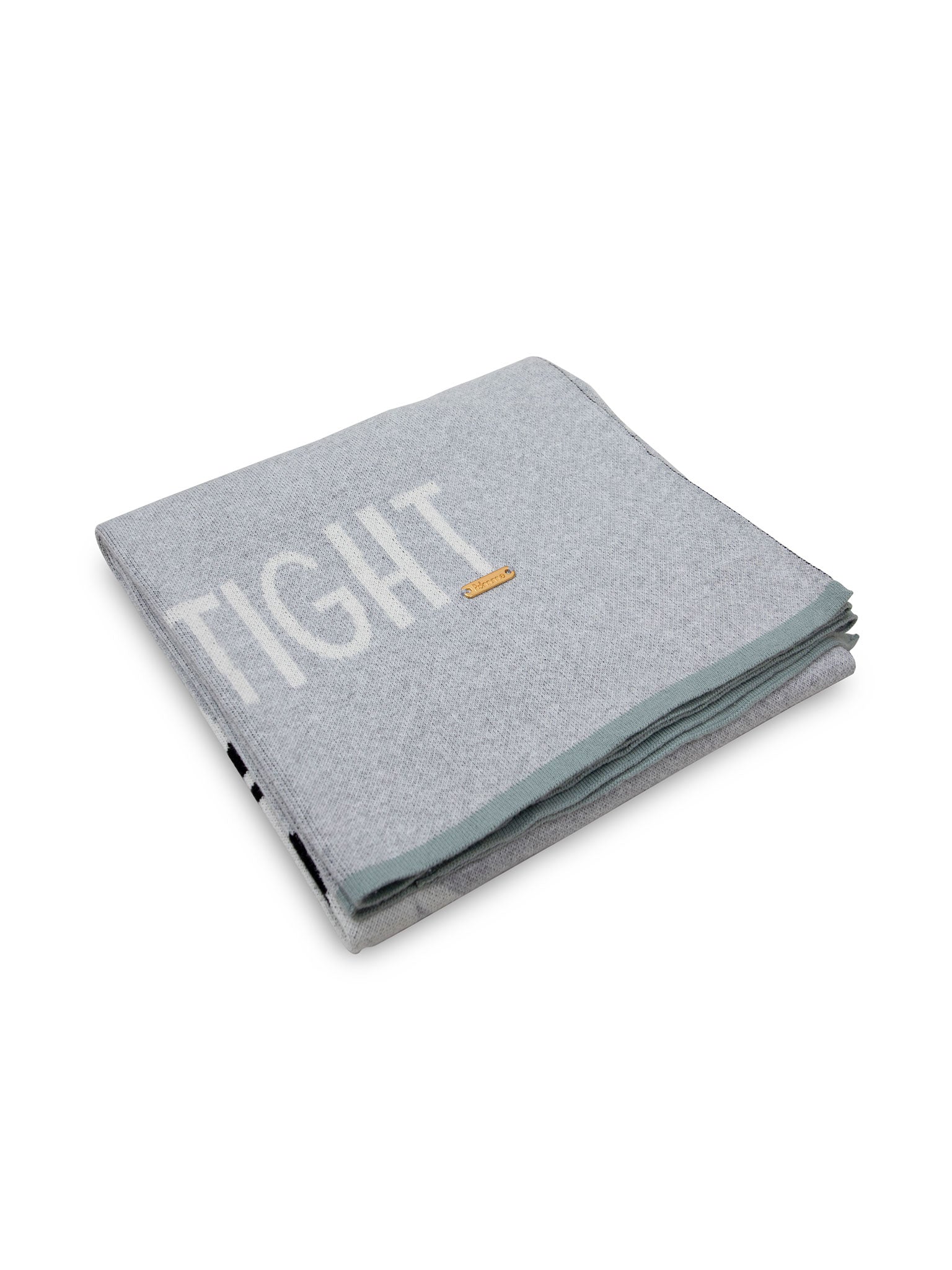 Gray Zebra Pattern Knitted Baby Blanket