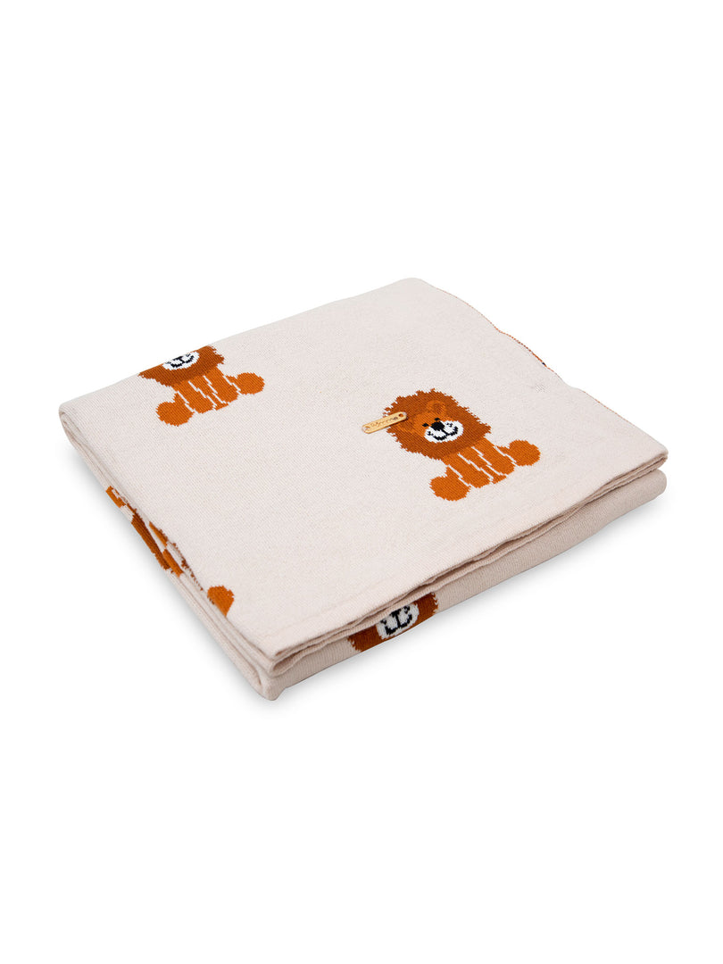 Lion Knitted Baby Blanket