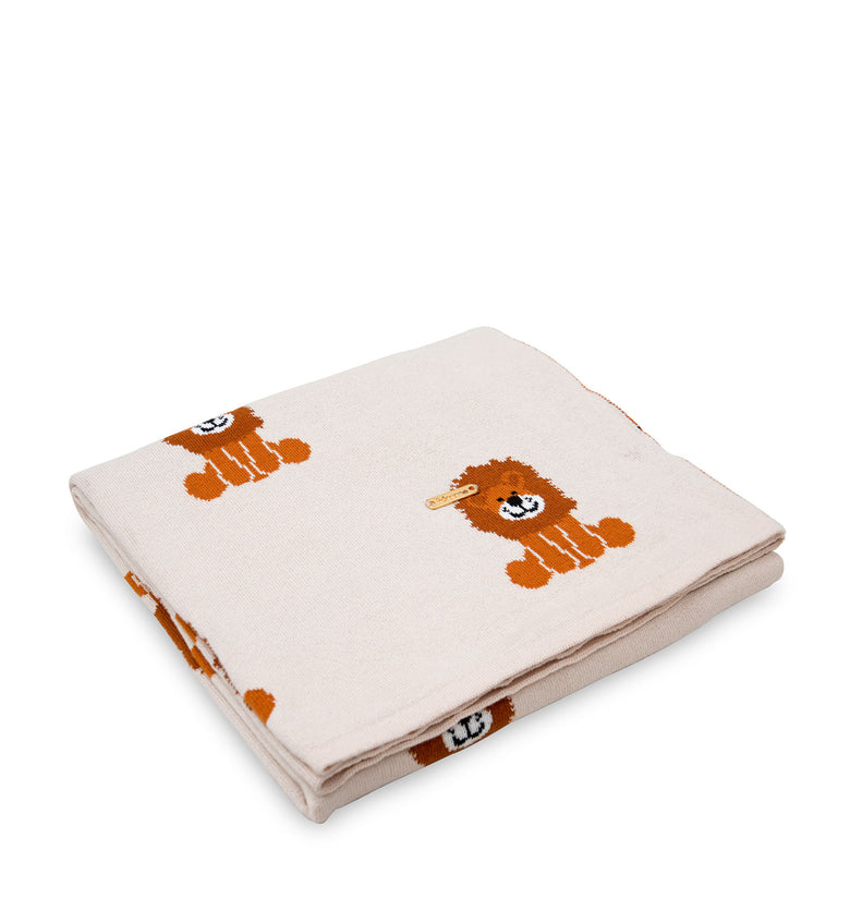 Lion Knitted Baby Blanket