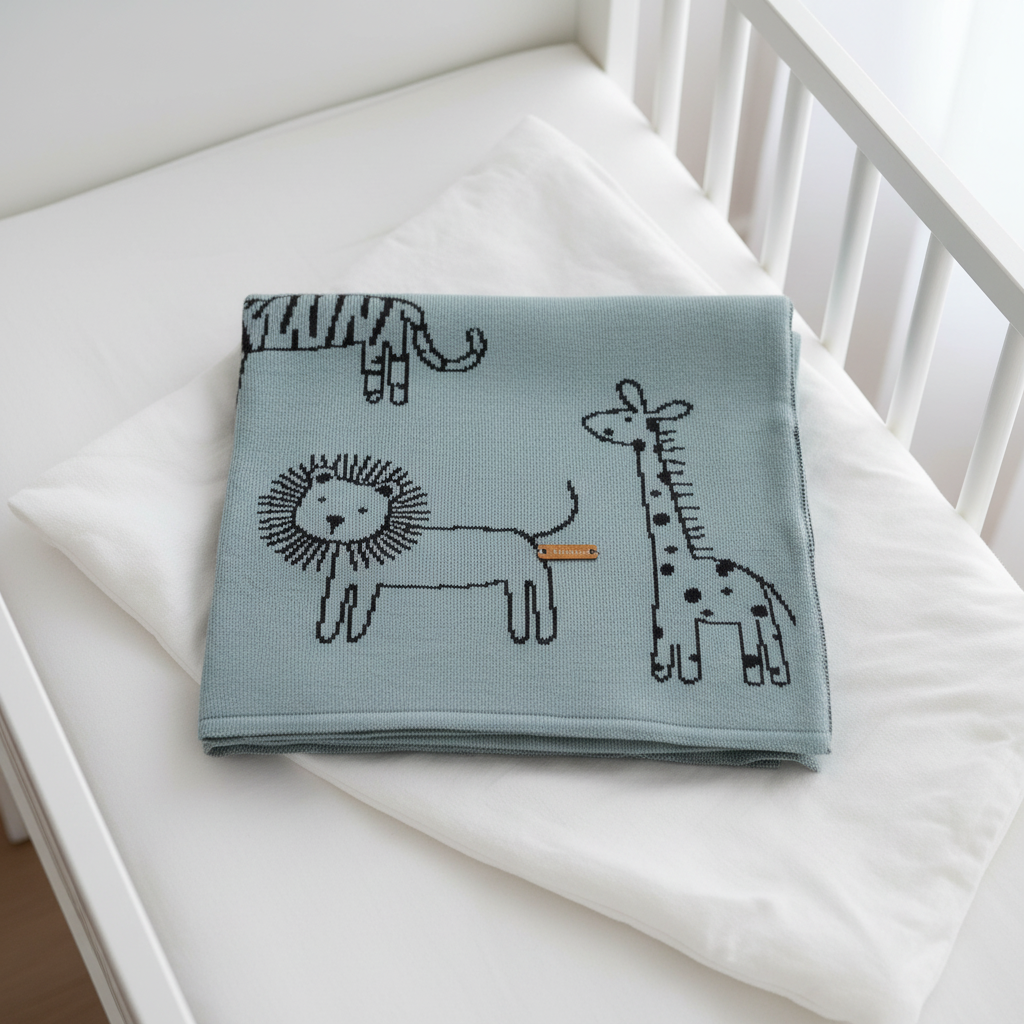 Jungle Safari Knitted Baby Blanket