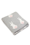 Gray Rabbit Knitted Baby Blanket