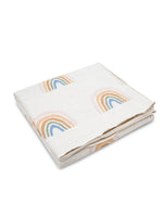 Load image into Gallery viewer, Off white Rainbow Pattern Knitted Baby Blanket