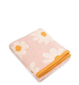Flower Pattern Knitted Baby Blanket