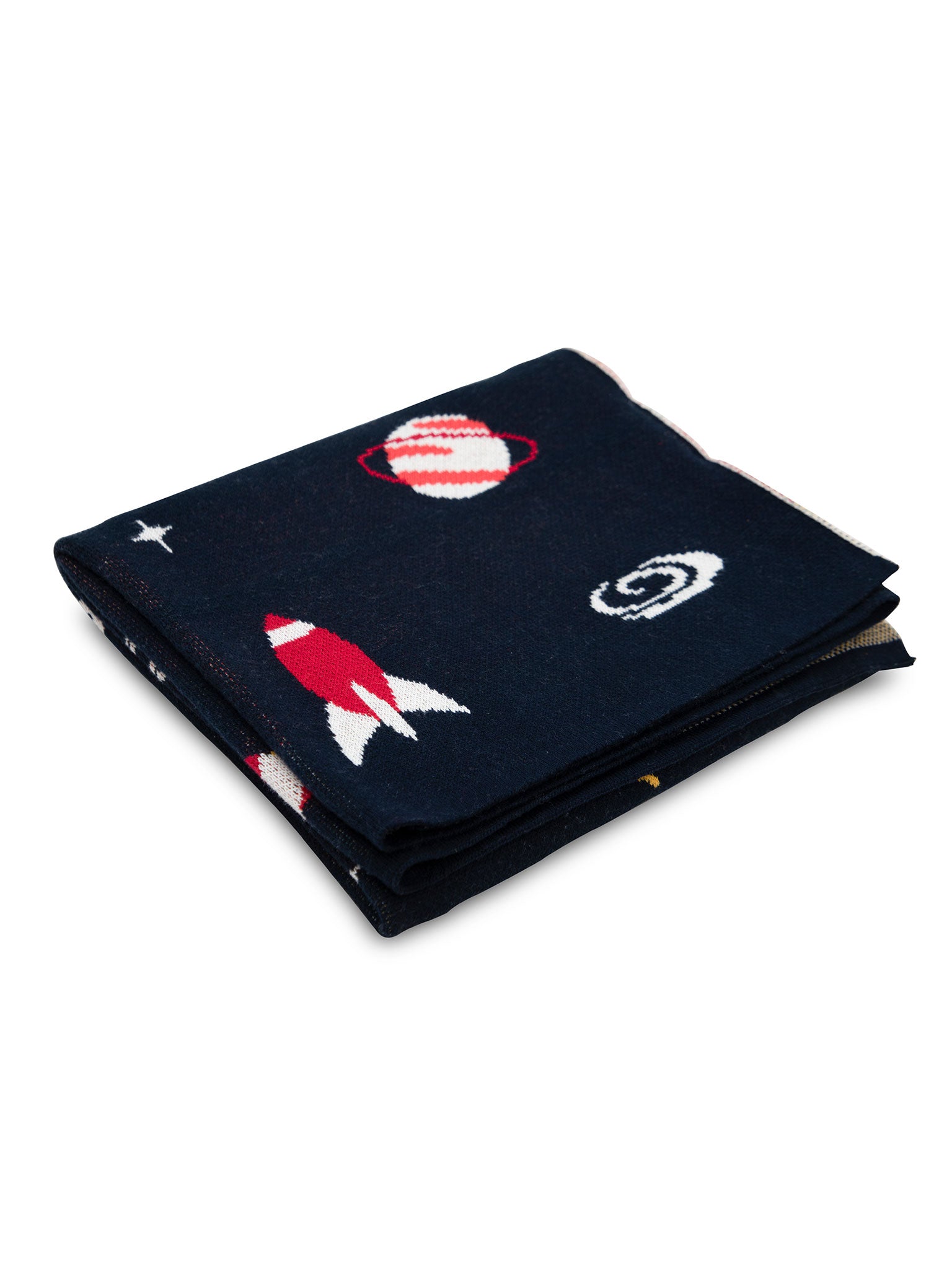 Cute Space rocket Pattern knitted Baby Blanket