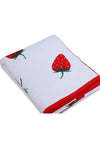 Strawberry Pattern Knitted Baby Blanket