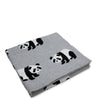 Gray Panda Pattern Knitted Baby Blanket