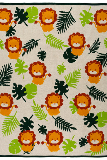 Kids Blanket With Cute Safari Pattern