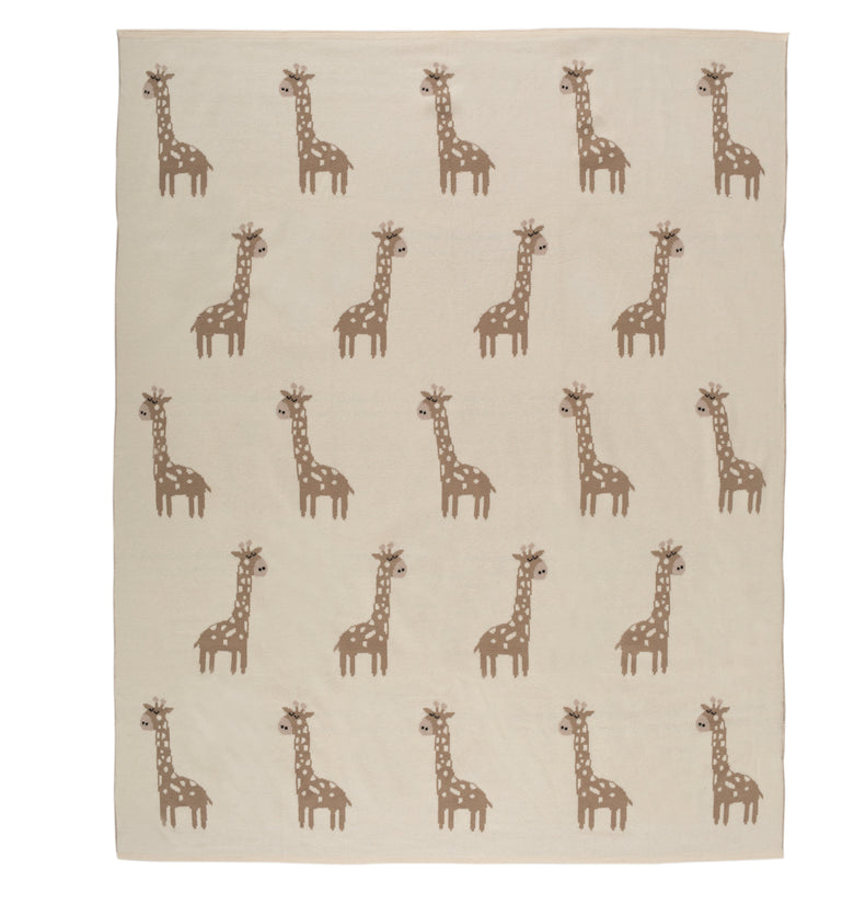 Kids Blanket With Cute Giraffe Pattern