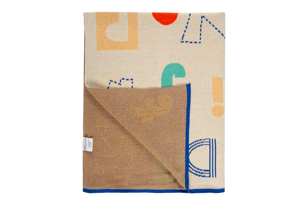 Pomme Cotton Knitted A to Z Playful Alphabet Baby Blanket