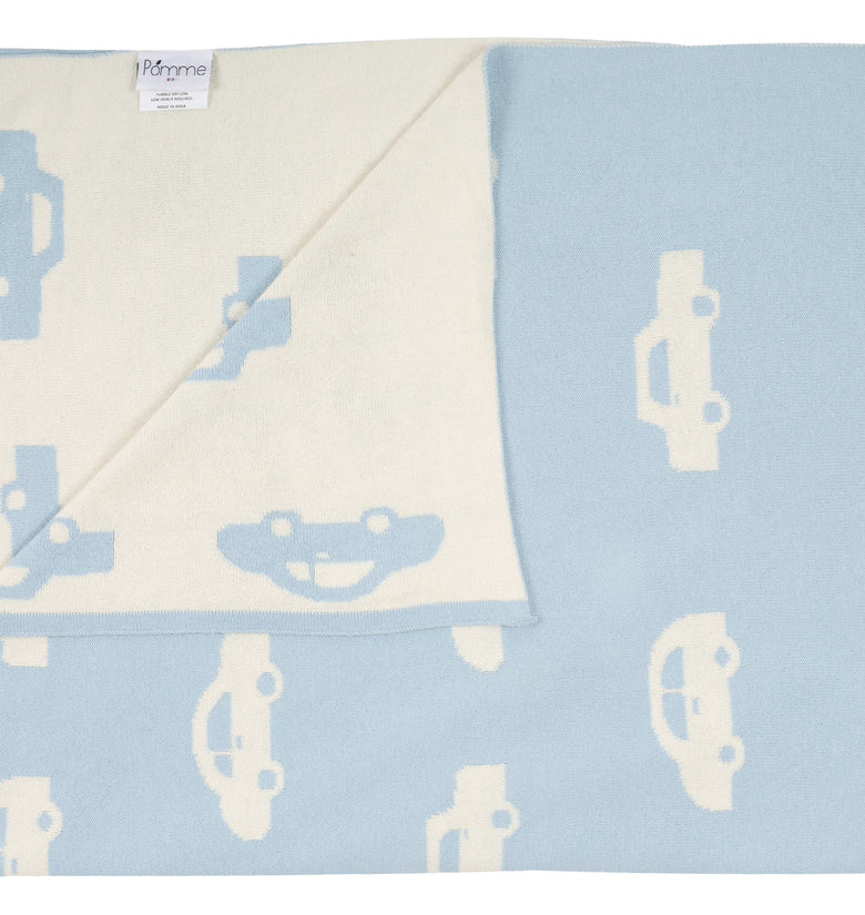 Kids Blanket With Cute Car Pattern