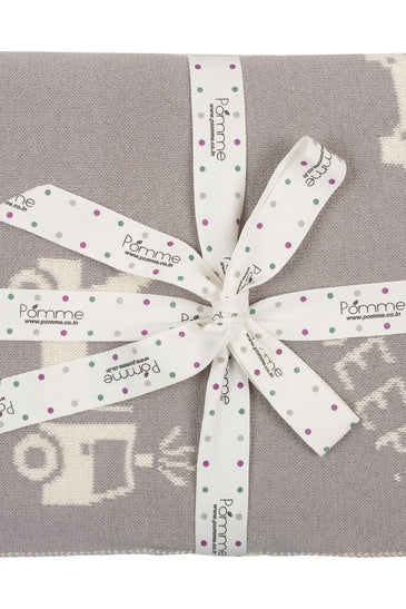 Kids Blanket With Cute Construction Vehicle Pattern