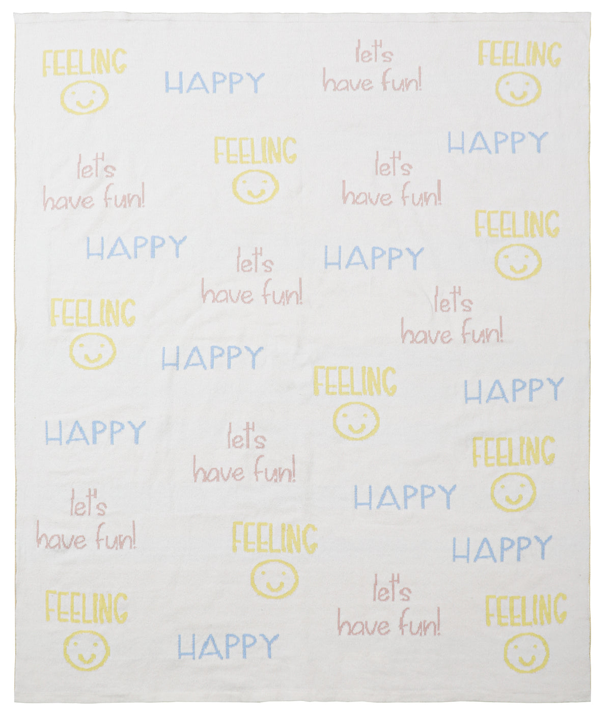 Pomme Cotton Knitted Happy Doodles Baby Blanket (Ivory)