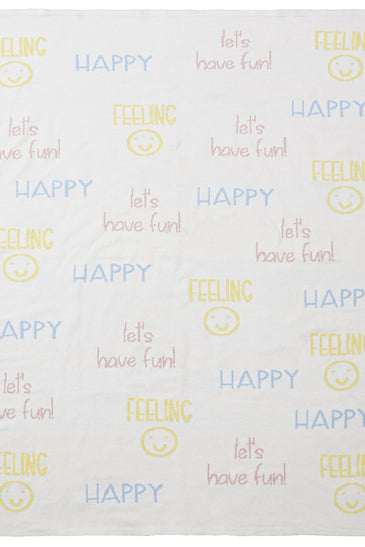 Kids Blanket With Cute Smile Pattern