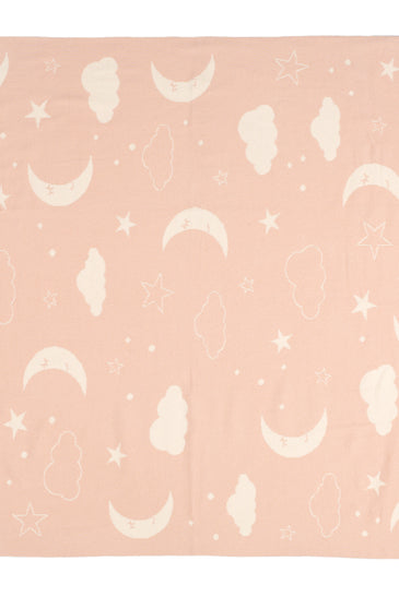Kids Blanket With Cute Galaxy Pattern Ivory