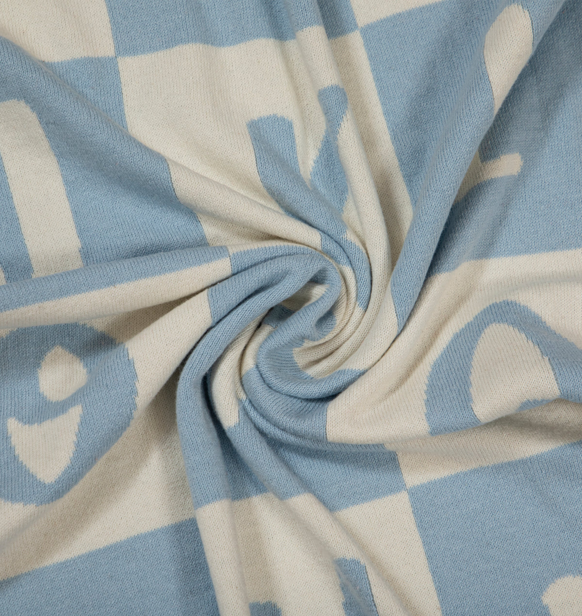 Pomme ABC Knit Baby Blanket (Mineral Blue)