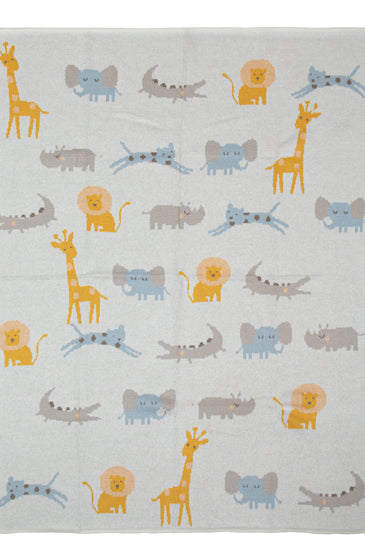 Kids Blanket With Cute Safari Pattern