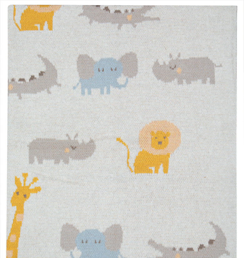 Kids Blanket With Cute Safari Pattern