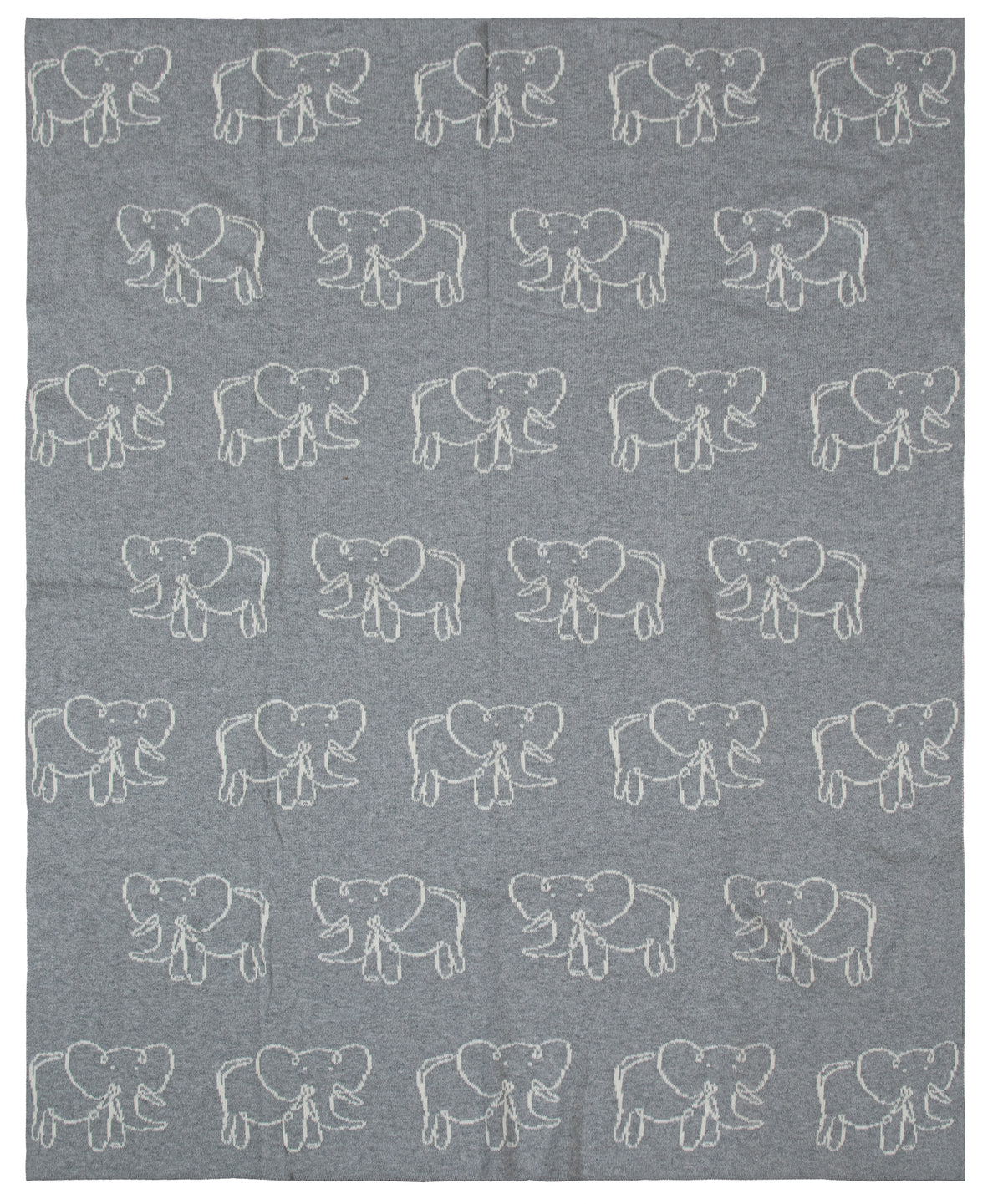 Pomme Knitted Gentle Elephant Reversible Baby Blanket (Grey)