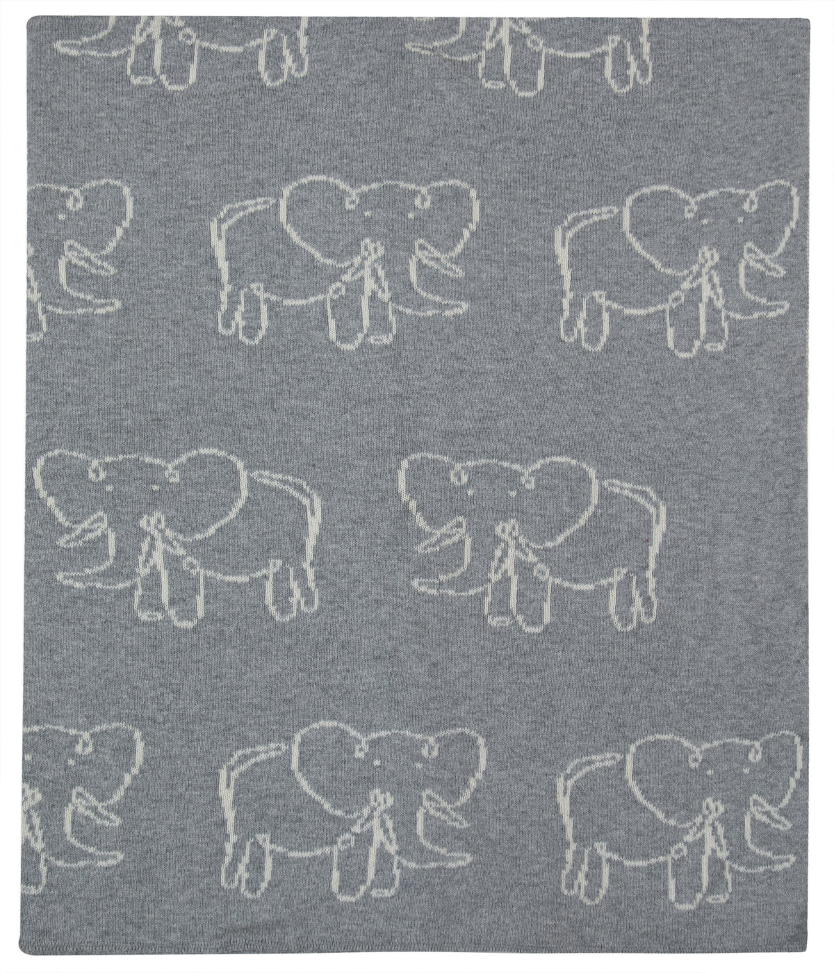 Pomme Knitted Gentle Elephant Reversible Baby Blanket (Grey)