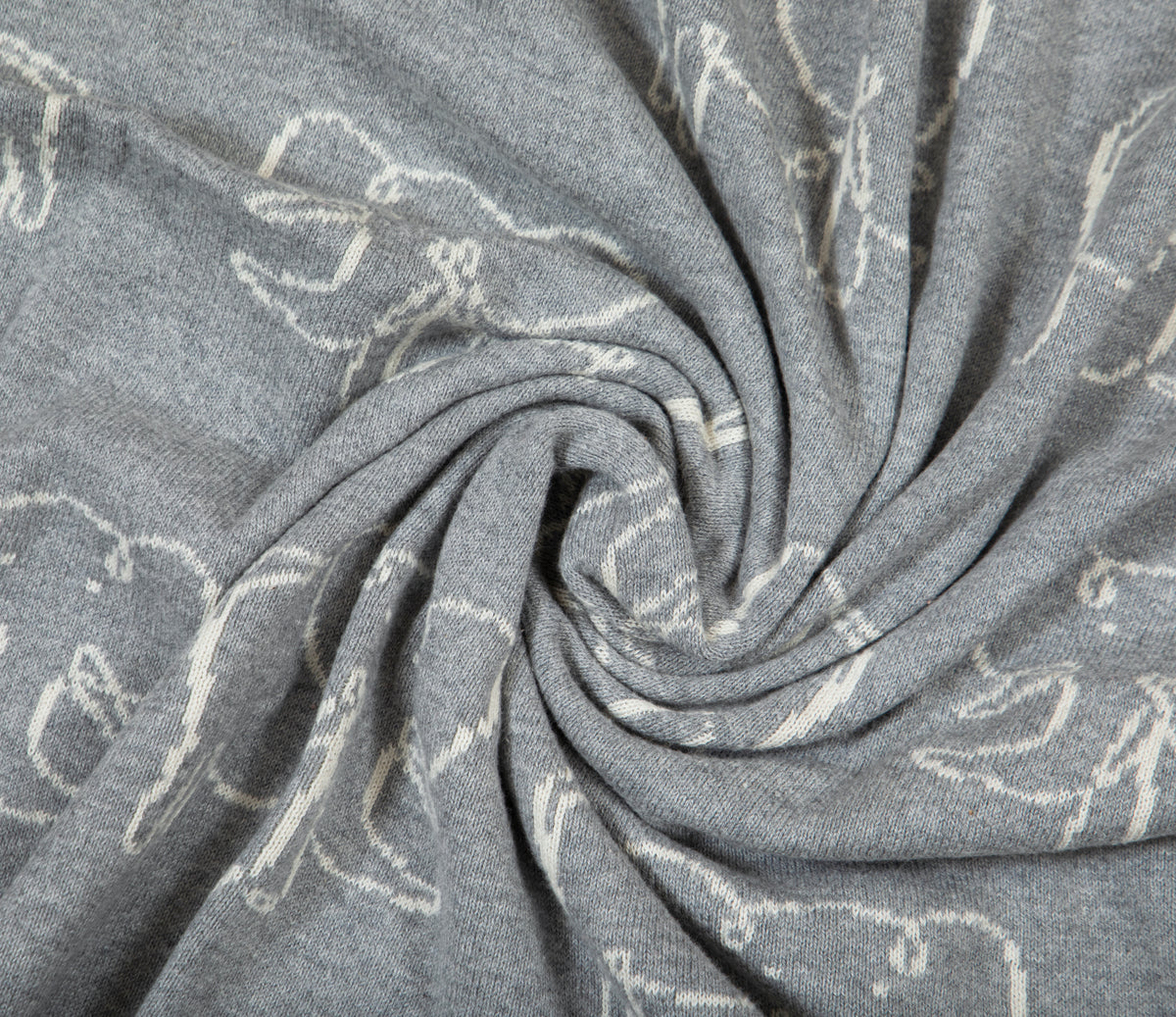 Pomme Knitted Gentle Elephant Reversible Baby Blanket (Grey)