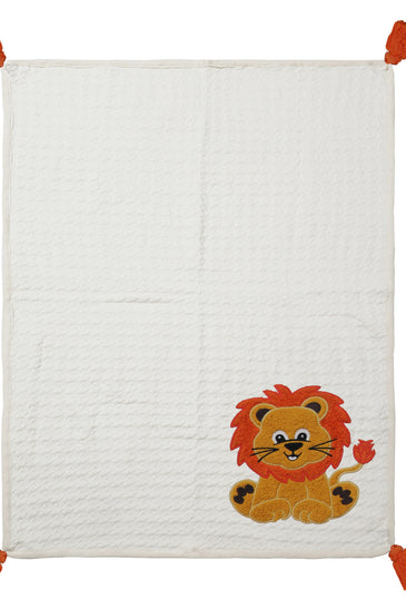Kids Blanket Houndstooth quilted with Lion Pattern