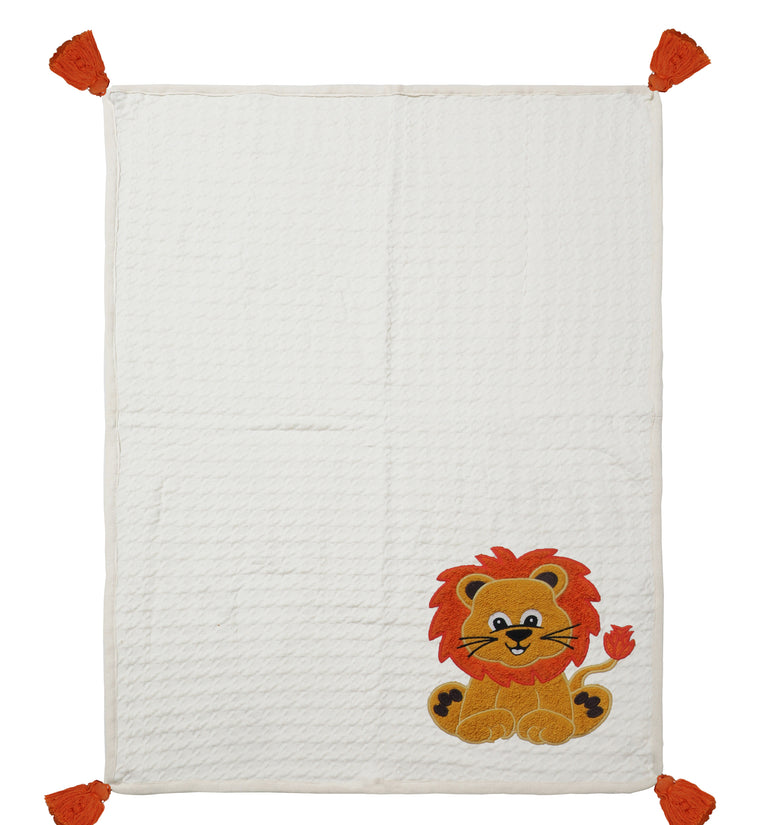 Kids Blanket Houndstooth quilted with Lion Pattern