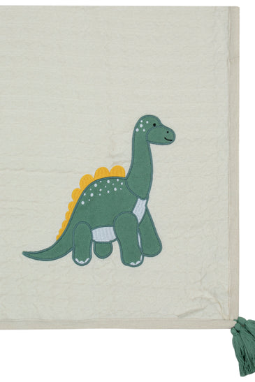 Kids Blanket Houndstooth quilted with Dino Pattern