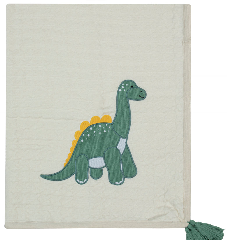 Kids Blanket Houndstooth quilted with Dino Pattern