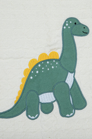 Kids Blanket Houndstooth quilted with Dino Pattern