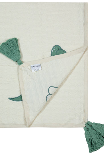 Kids Blanket Houndstooth quilted with Dino Pattern