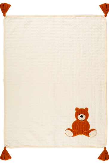 Kids Blanket Houndstooth quilted with Bear Pattern