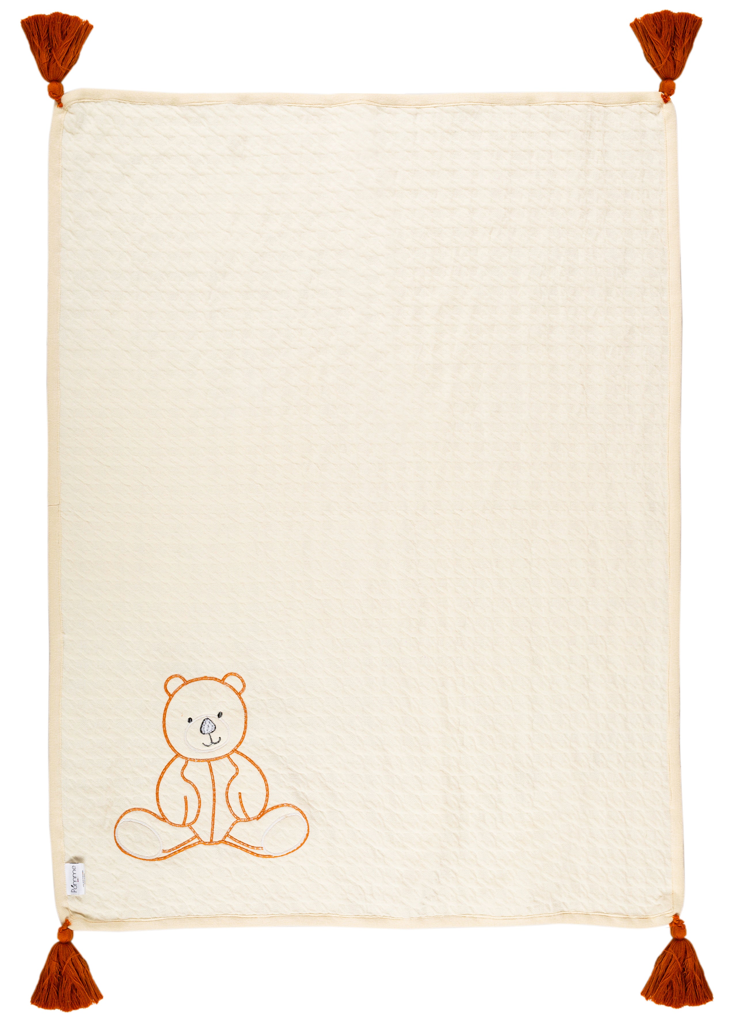 Kids Blanket Houndstooth quilted with Bear Pattern