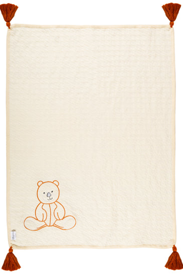 Kids Blanket Houndstooth quilted with Bear Pattern