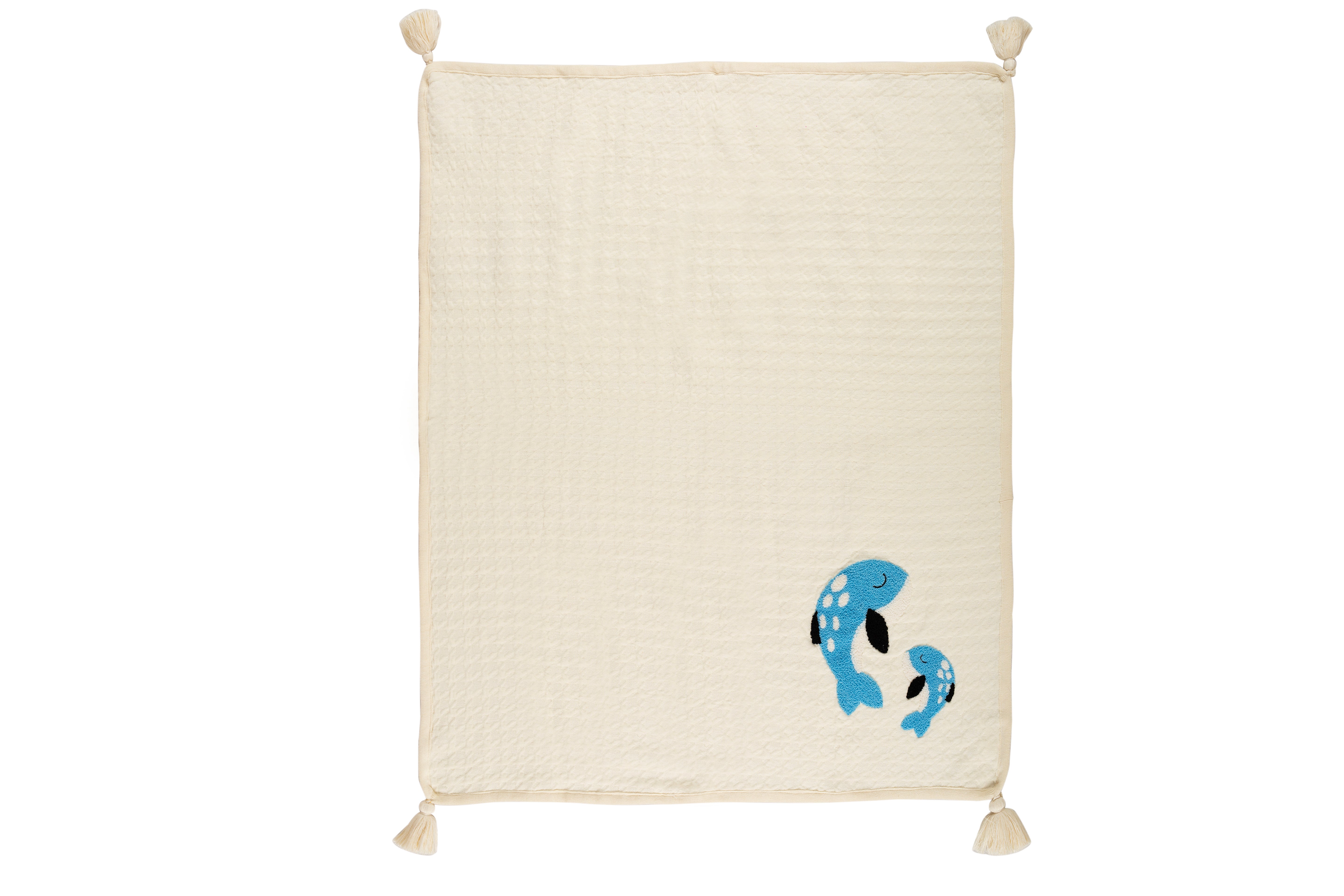 Kids Blanket Houndstooth quilted with Dolphin Pattern