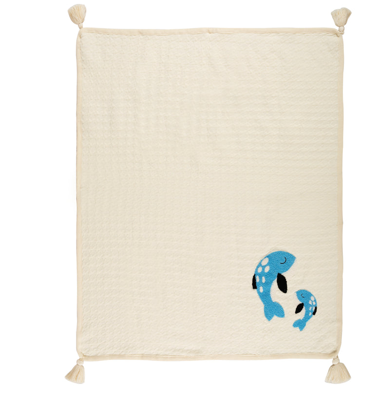 Kids Blanket Houndstooth quilted with Dolphin Pattern