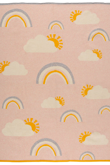 Kids Blanket With Cute Rainbow Pattern