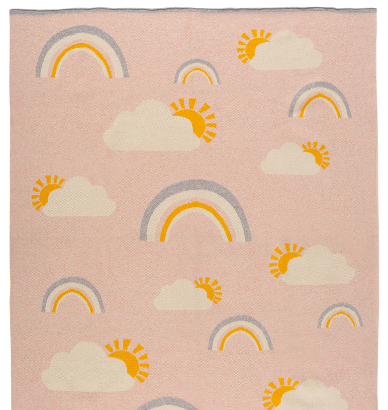 Kids Blanket With Cute Rainbow Pattern