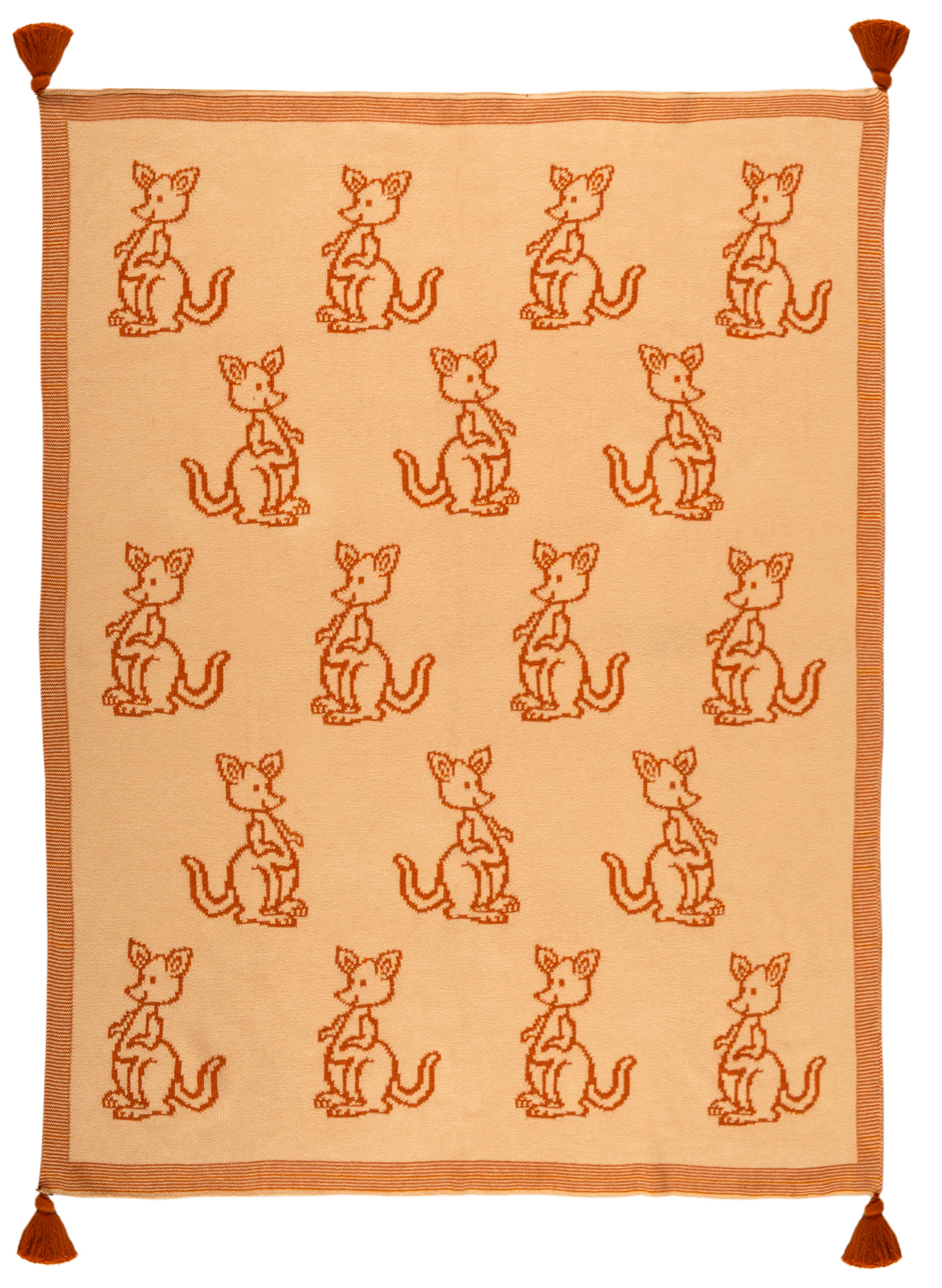 Kids Blanket With Cute Kangaroo Pattern