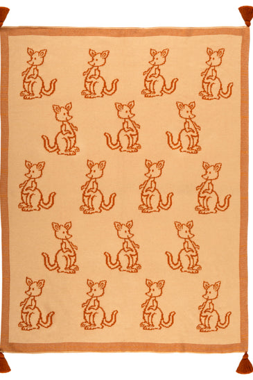 Kids Blanket With Cute Kangaroo Pattern