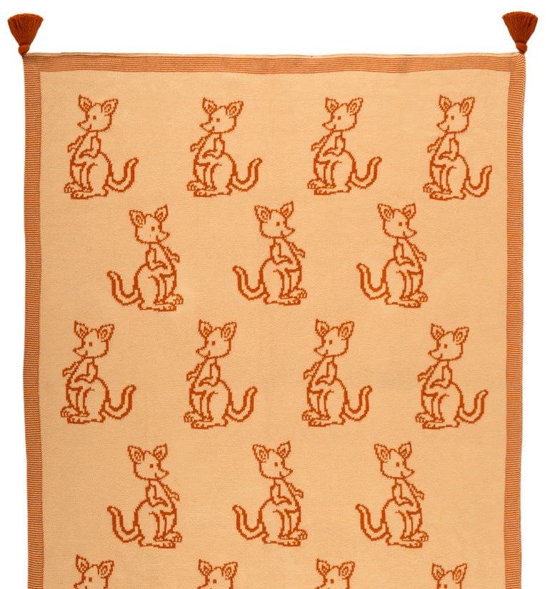 Kids Blanket With Cute Kangaroo Pattern