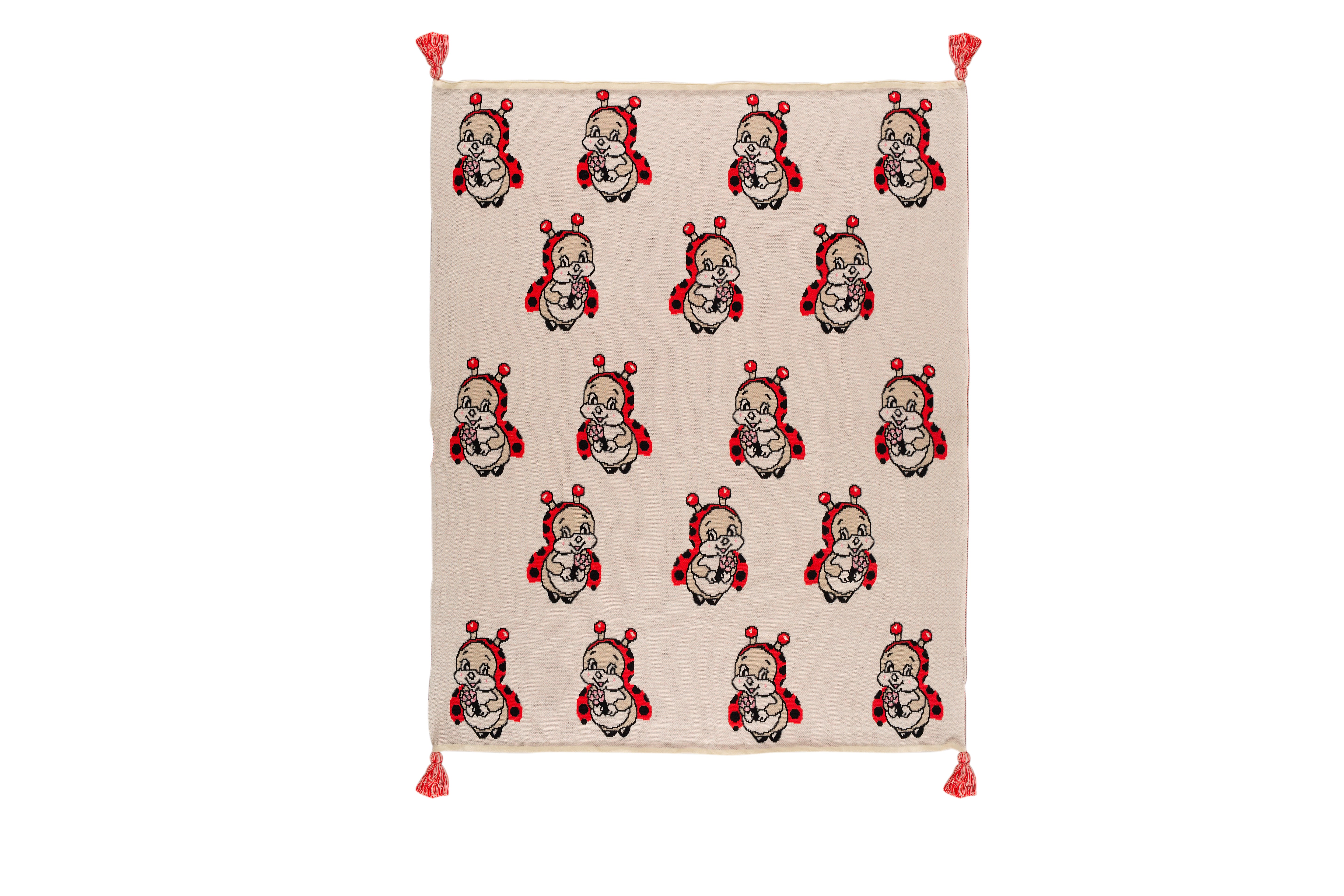 Kids Blanket With Cute Lady Bug Pattern