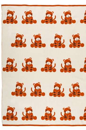 Kids Blanket With Cute Tiger Pattern