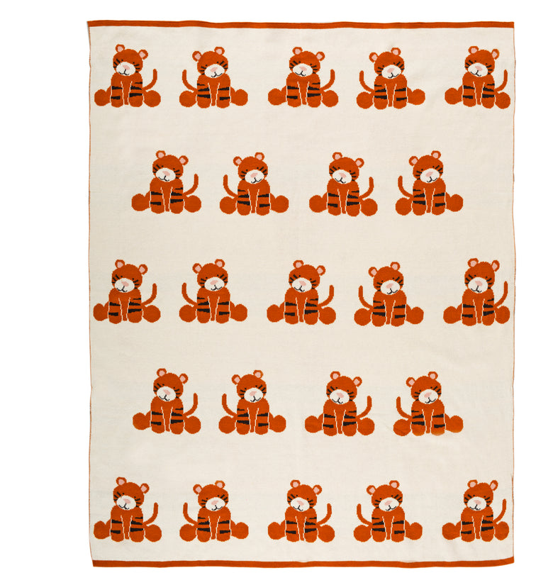Kids Blanket With Cute Tiger Pattern