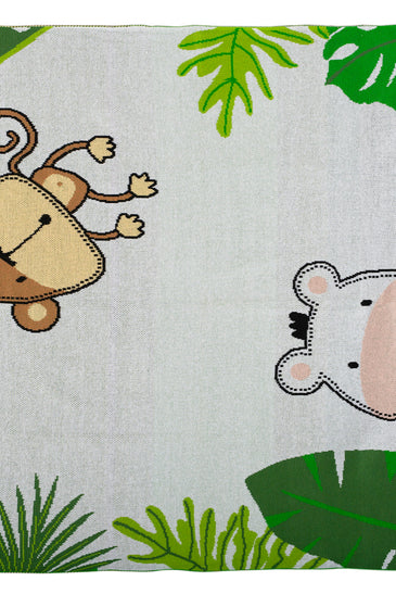 Kids Blanket With Cute Safari Pattern