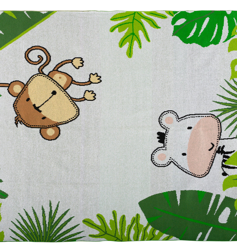 Kids Blanket With Cute Safari Pattern
