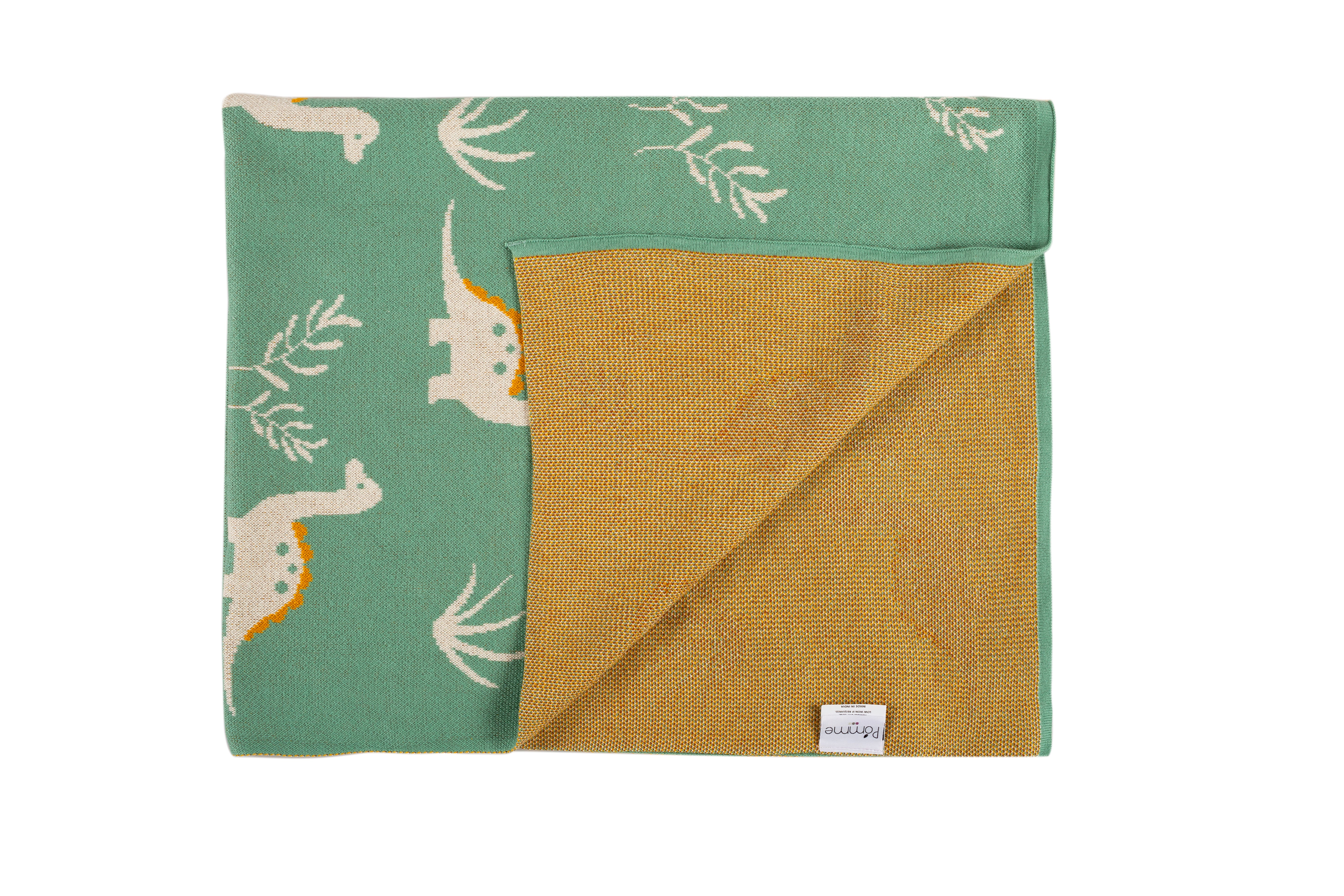 Kids Blanket With Cute Dino Pattern