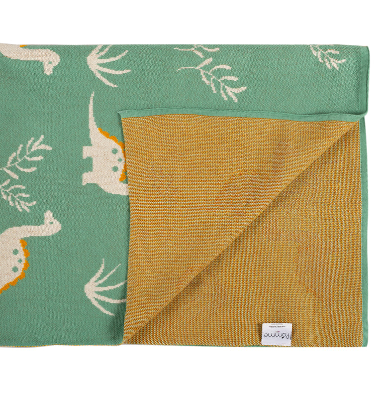 Kids Blanket With Cute Dino Pattern